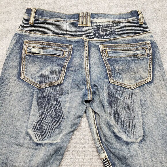 8IGHTH DSTRKT New York Jeans Mens 32x32 (30X30) Blue Distressed Denim Mid Rise - Picture 7 of 10